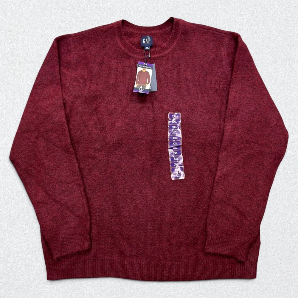 GAP Sweater Mens XXL Zinfandel Burgundy Crewneck Knit Pullover Preppy NWT